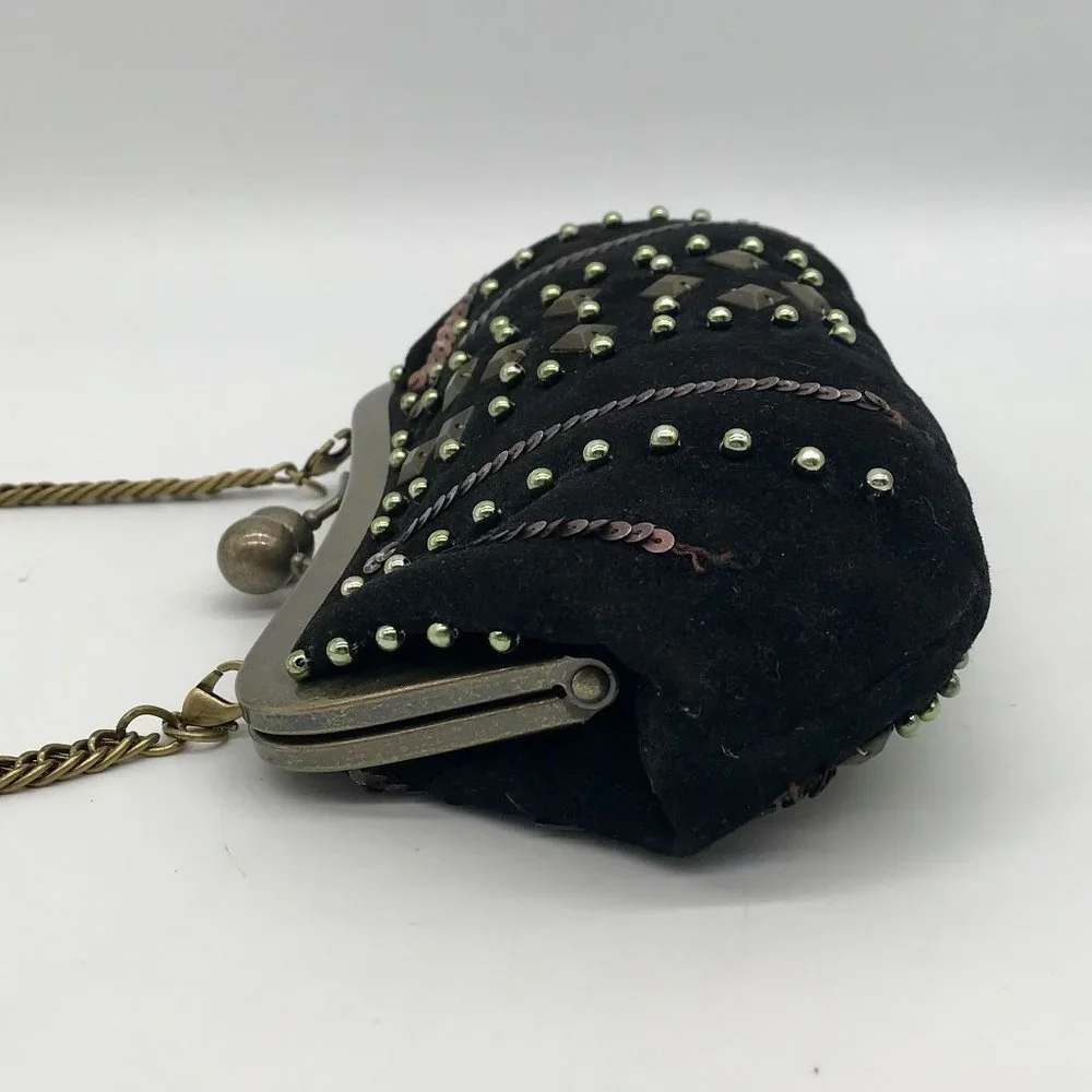 Chico's Vintage Beaded Suede Clutch_3